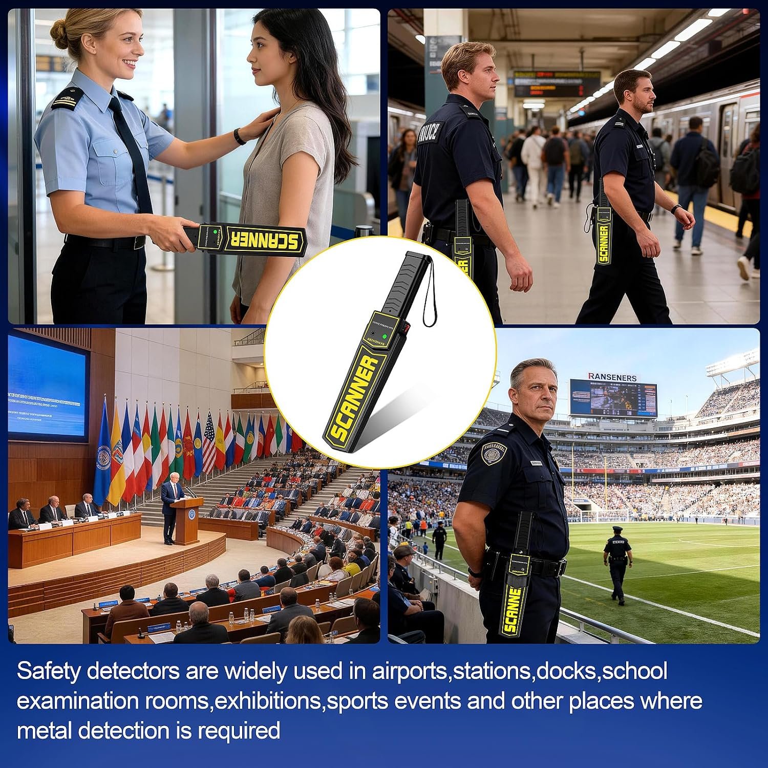 RANSENERS Handheld Metal Detector Wand,Security Wand,Portable Adjustable Sound & Vibration Alerts, Detect All Metal Products (Include Battery) - Image 7