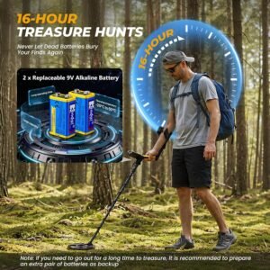 Higher Accuracy Metal Detector for Adults: 2026 Latest Professional Gold Detector with Backlit LCD, Advanced DSP Chip, IP68 Waterproof 10" Large Coil, Portable & Lightweight, Gifts for Men Fathers Dad - Image 7