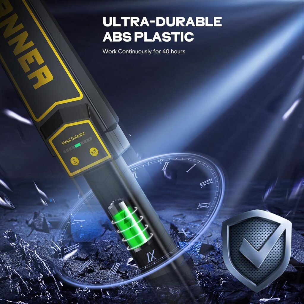 Rechargeable Handheld Metal Detector Wand, High Sensitivity Security Wand Metal Detector,Portable Nail Finder Scanner Woodworking Metal Detector for Logs Weapons Sound Vibration Alert Detects