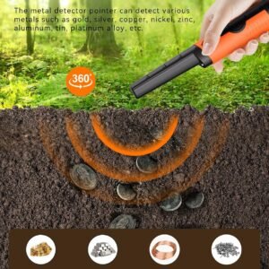SUNPOW Metal Detector Pinpointer for Adults & Kids - Waterproof Handheld Pin Pointer Wand - High Sensitivity 360° Detection - Easy to Use 2 Alert Modes - Treasure Pinpointing Finder Probe - OTMD12 - Image 5