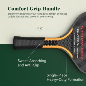 YVmove 16mm Kevlar T700 Carbon Fiber Pickleball Paddle, USAPA Approved - Image 6