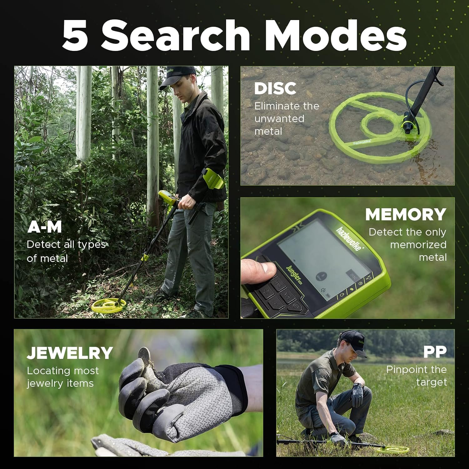 Metal Detector for Adults, Rechargeable Battery for 20H Typical Use, 5 Professional Mode with Higher Accuracy 10” Waterproof Coil for Gold Detecting - Image 6