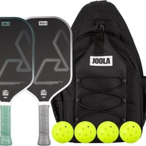 JOOLA Heat Vision Pickleball Paddles Set of 2 - Includes: 2 Pickleball Paddles, 4 Balls & Sling Bag - Lightweight USAPA Approved Carbon Fiber Paddle, Heat-Pressed Handle for Extra Stability, NFC Chip - Image 1