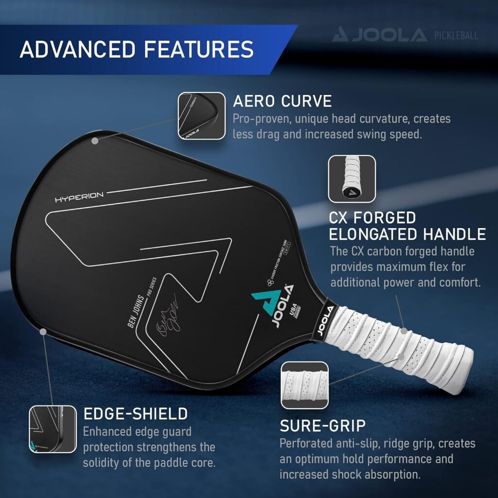 JOOLA Professional Pickleball Paddles – Raw Carbon Fiber Surface – Built for Spin, Speed & Control – Hyperion, Solaire, Perseus & Scorpeus – Swift & Standard Models – USAP Approved – Tournament-Level