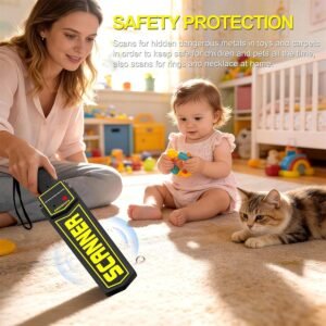 RANSENERS Handheld Metal Detector Wand,Security Wand,Portable Adjustable Sound & Vibration Alerts, Detect All Metal Products (Include Battery) - Image 3