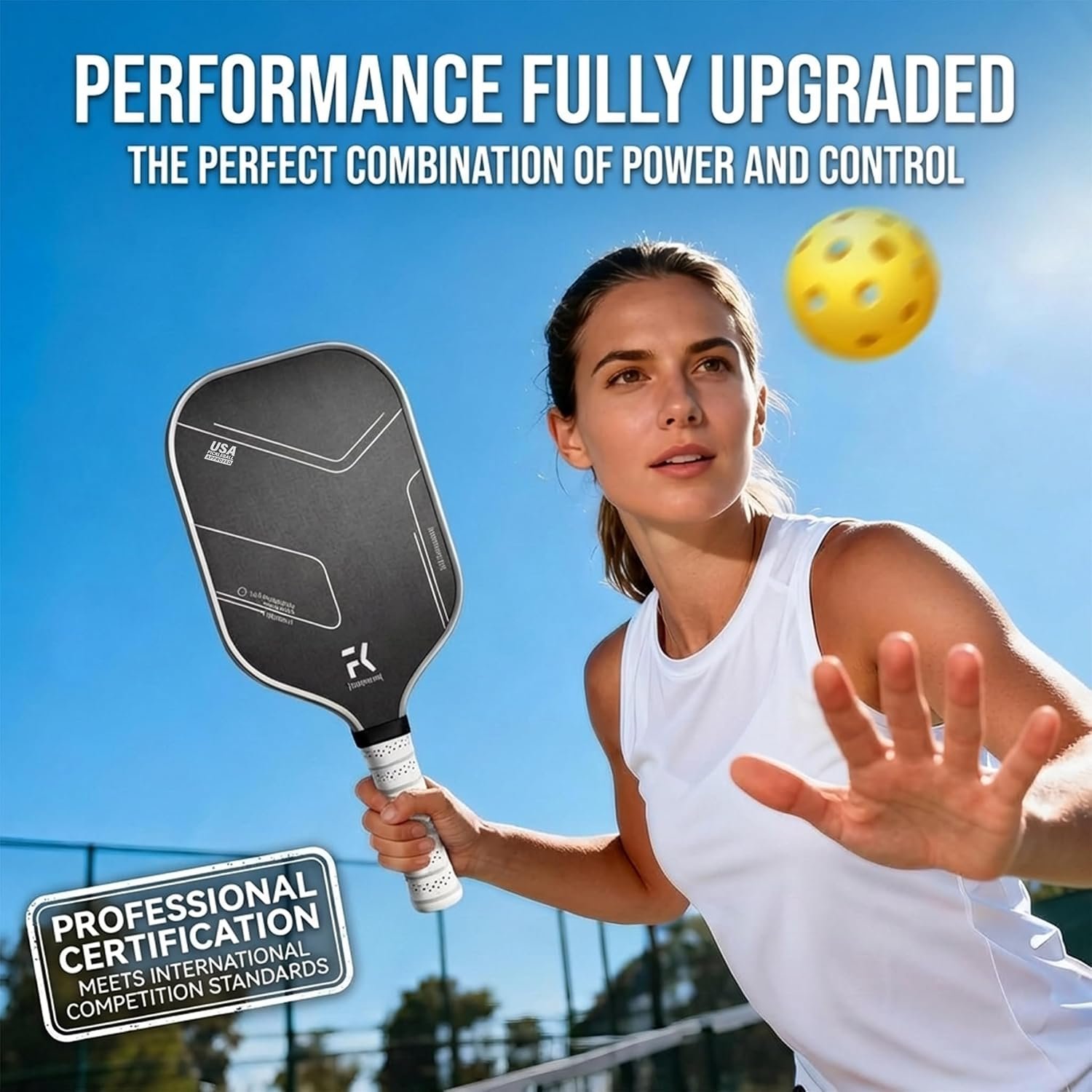T700 Carbon Fiber Pickleball Paddle Set of 2, 16mm Polypropylene Honeycomb Core, Textured Surface for Spin & Control, Cushioned Grip, USAPA Approved - Image 9