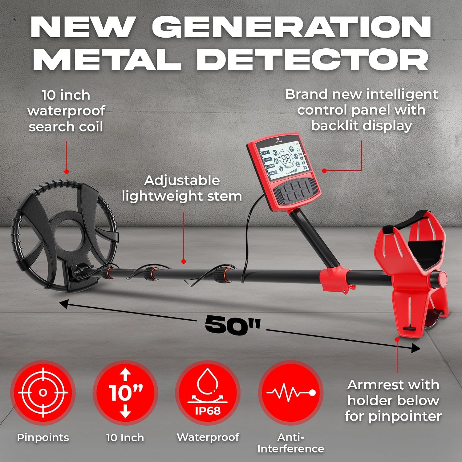 Metal Detector for Adults with Pin Pointer - Waterproof Metal Detector, Pinpointer with 5 Modes, Headphones, Bag, Dagger,Adults Professional, Beach, ip68 Coil,Gold Detector - Image 4