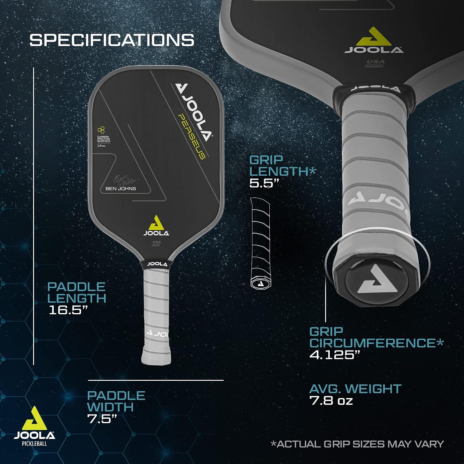 JOOLA Professional Pickleball Paddles – Charged Surface Technology for Power & Feel – Select Perseus or Hyperion Shape – Fully Encased Carbon Fiber – USAP Approved – Well Balanced w/Pop & Control - Image 6