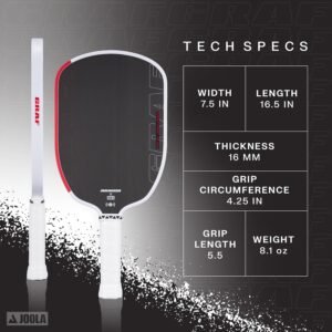 JOOLA GRAF Pro IV 16mm Pickleball Paddle w/Extended Sweet Spot - Carbon Fiber Surface Increases Spin & Control - SK Film for Power & Larger Sweet spot - UPA-A Certified - USAP Approved - NFC Chip - Image 2