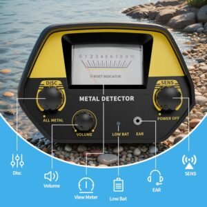 JUANGU Metal Detector for Adults & Kids - Lightweight 2.8lbs with 8" Search Coil, Adjustable Stem for Beach, Gold & Coin Hunting with Headphones - Easy to Use for Beginners, Gift for Boys & Girls - Image 3
