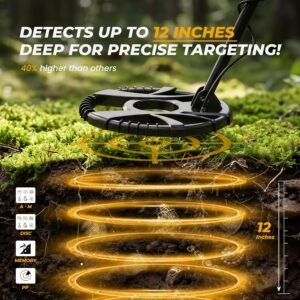 Higher Accuracy Metal Detector for Adults: 2026 Latest Professional Gold Detector with Backlit LCD, Advanced DSP Chip, IP68 Waterproof 10" Large Coil, Portable & Lightweight, Gifts for Men Fathers Dad - Image 3