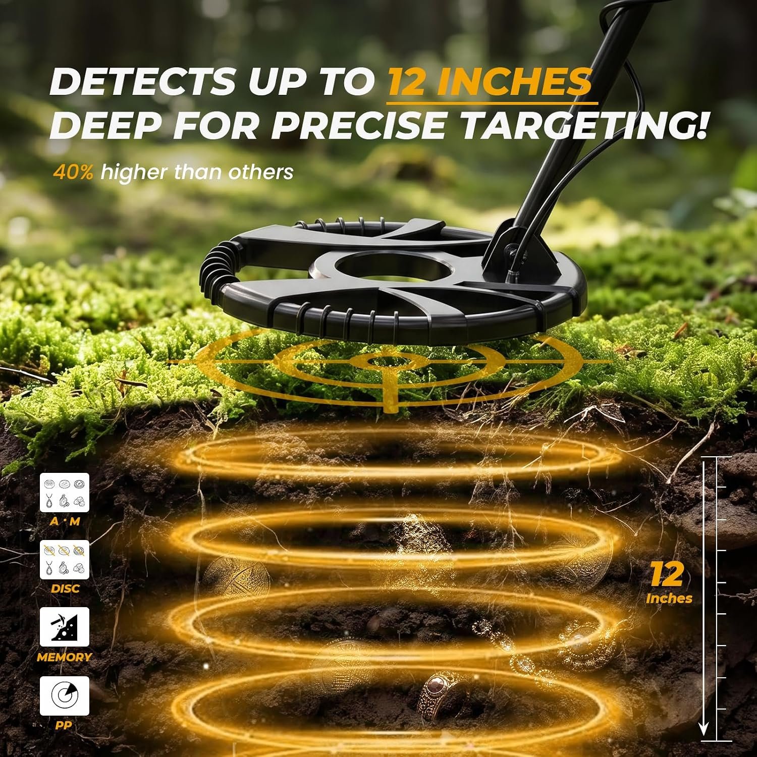 Higher Accuracy Metal Detector for Adults: 2026 Latest Professional Gold Detector with Backlit LCD, Advanced DSP Chip, IP68 Waterproof 10" Large Coil, Portable & Lightweight, Gifts for Men Fathers Dad - Image 3