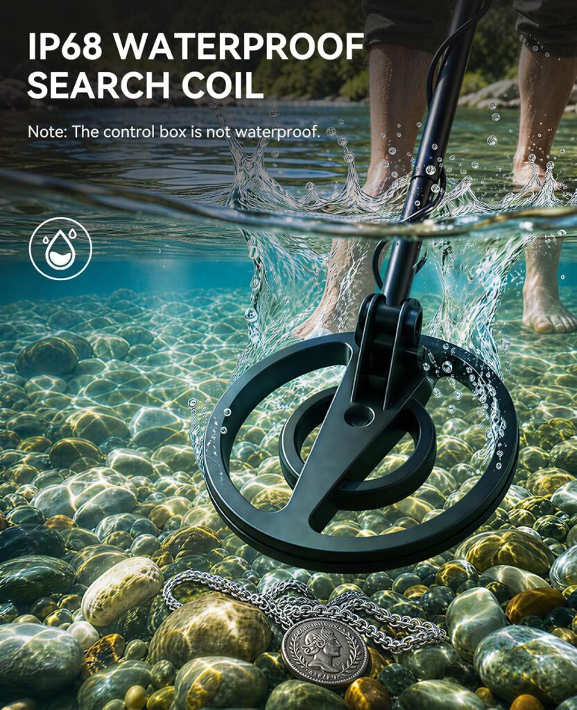 SUNPOW Metal Detector for Adults & Kids – Easy to Use & Assemble, Lightweight & Fun for Family Activities – Waterproof 8" Coil, 4 Modes, Bigger LCD – Great Value Metal Detector Kit, MD13