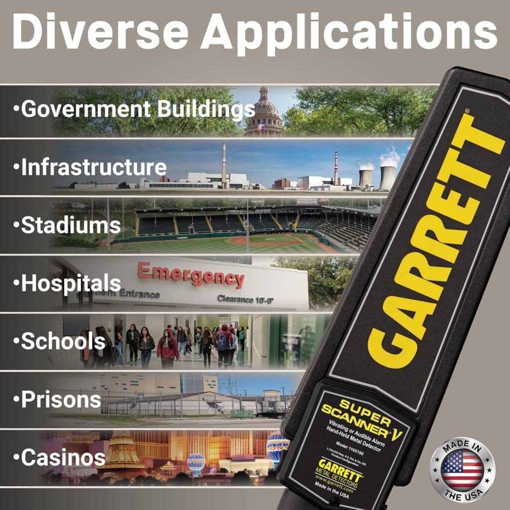 Garrett Super Scanner V Handheld Security Metal Detector Wand, USA Made