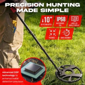 Metal Detector for Adults with Pin Pointer - Waterproof Metal Detector, Pinpointer with 5 Modes, Headphones, Bag, Dagger,Adults Professional, Beach, ip68 Coil,Gold Detector - Image 2
