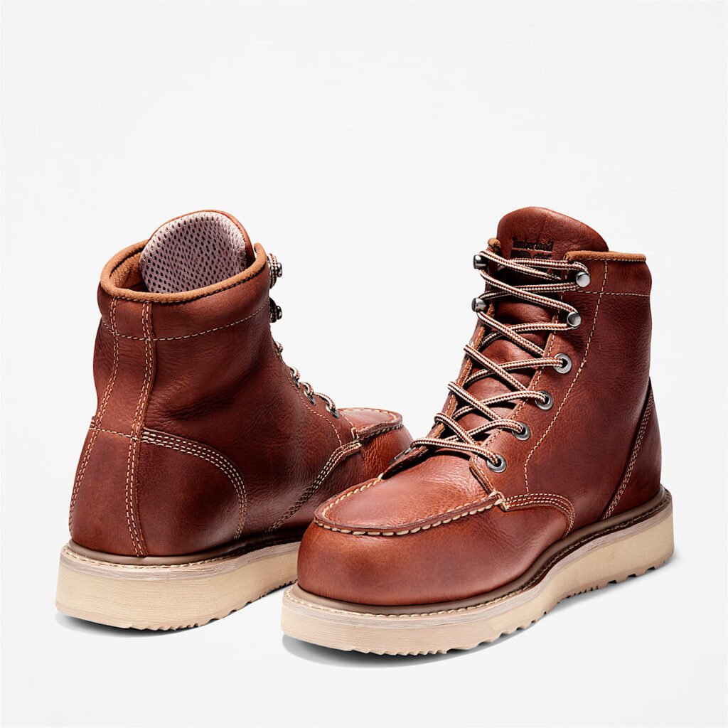 Timberland Men's Barstow 6" Alloy Toe Work Boot Brown Style TB188559214