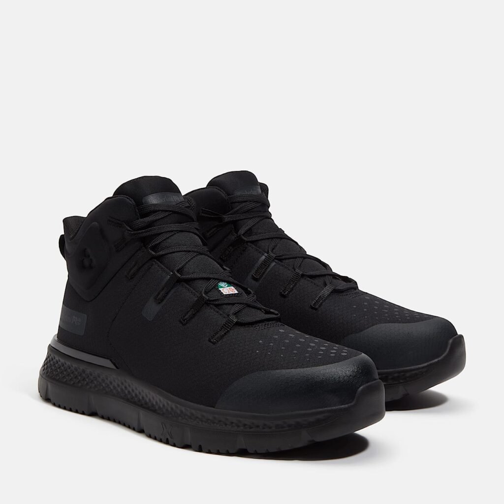 Timberland Men's Intercept Mid CSA Steel Toe Work Sneaker Black Ripstop Nylon Style TB0A67SFEL0