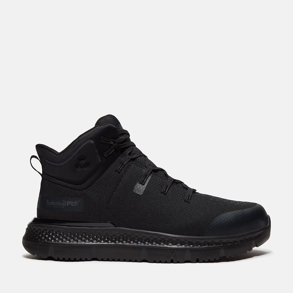 Timberland Men's Intercept Mid CSA Steel Toe Work Sneaker Black Ripstop Nylon Style TB0A67SFEL0