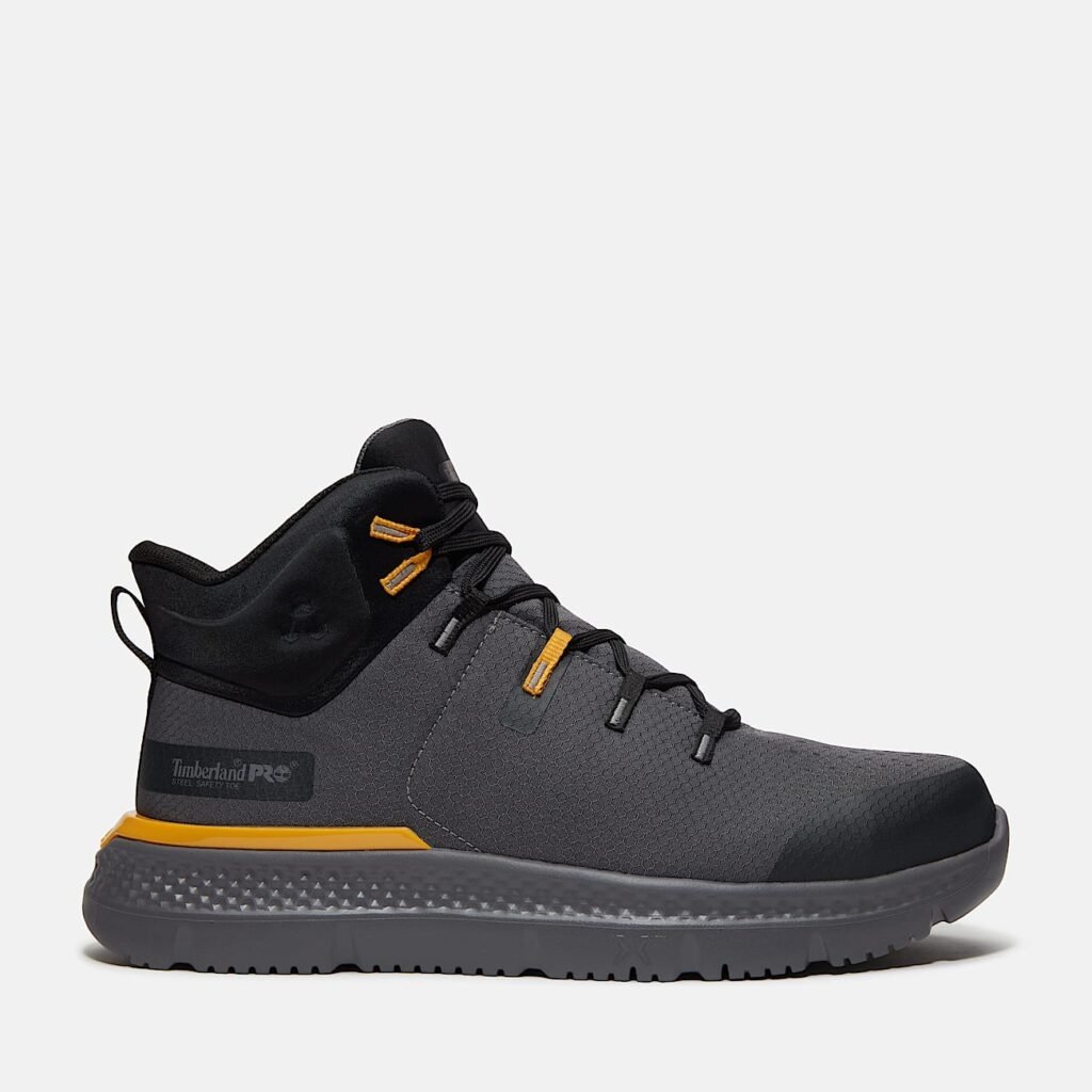 Timberland Men's Intercept Mid Steel Toe Work Sneaker Dark Grey Ripstop Style TB0A67R7EOS
