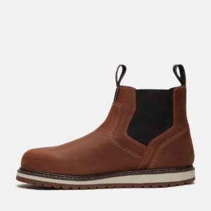 Timberland Men's Irvine Chelsea Soft Toe Work Boot Medium Brown Full-Grain Style TB0A66BUEM4 - Image 6