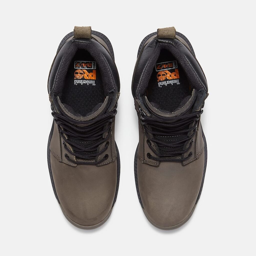 Timberland Men's Montauk 6" Soft Toe Work Boot Medium Grey Leather Style TB0A647QEJO