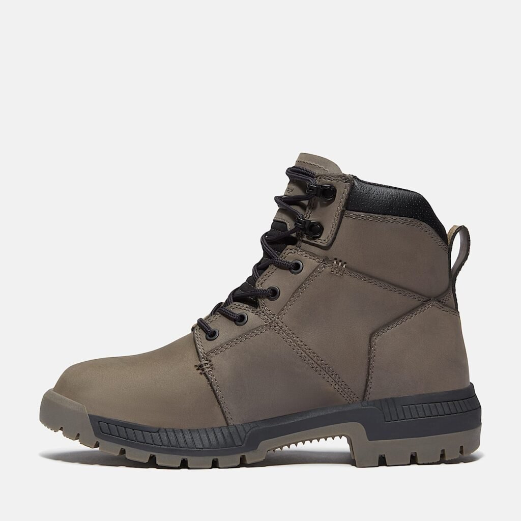 Timberland Men's Montauk 6" Soft Toe Work Boot Medium Grey Leather Style TB0A647QEJO