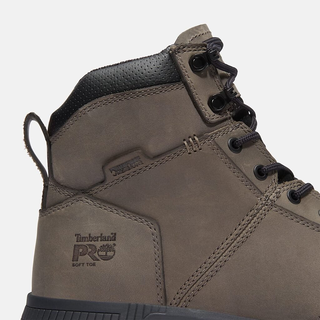 Timberland Men's Montauk 6" Soft Toe Work Boot Medium Grey Leather Style TB0A647QEJO