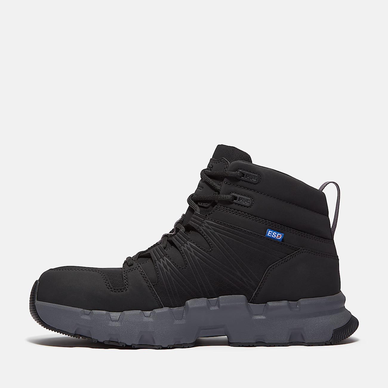 Timberland Men's Powertrain EV Mid Composite Toe SD10 Work Sneaker Blackout Leather/Synthetic Style TB0A63K3V96 - Image 6