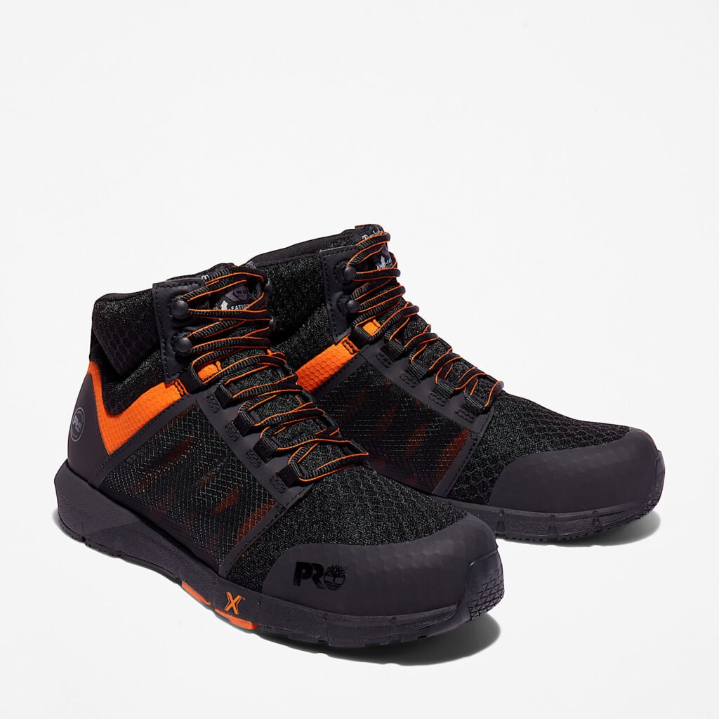 Timberland Men's Radius Composite Toe Work Sneaker Black/Orange Style TB1A29QB001