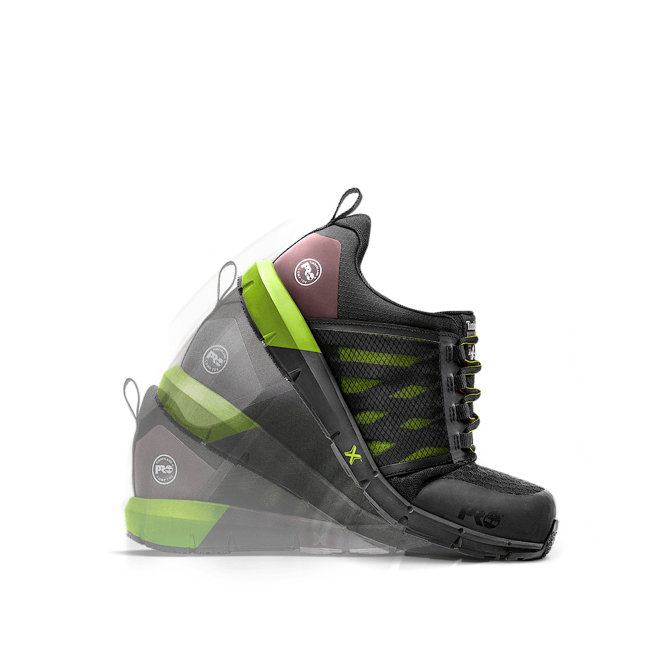 Timberland Men's Radius Composite Toe Work Sneaker Black Hi-Vis Style TB1A27X5001 - Image 4
