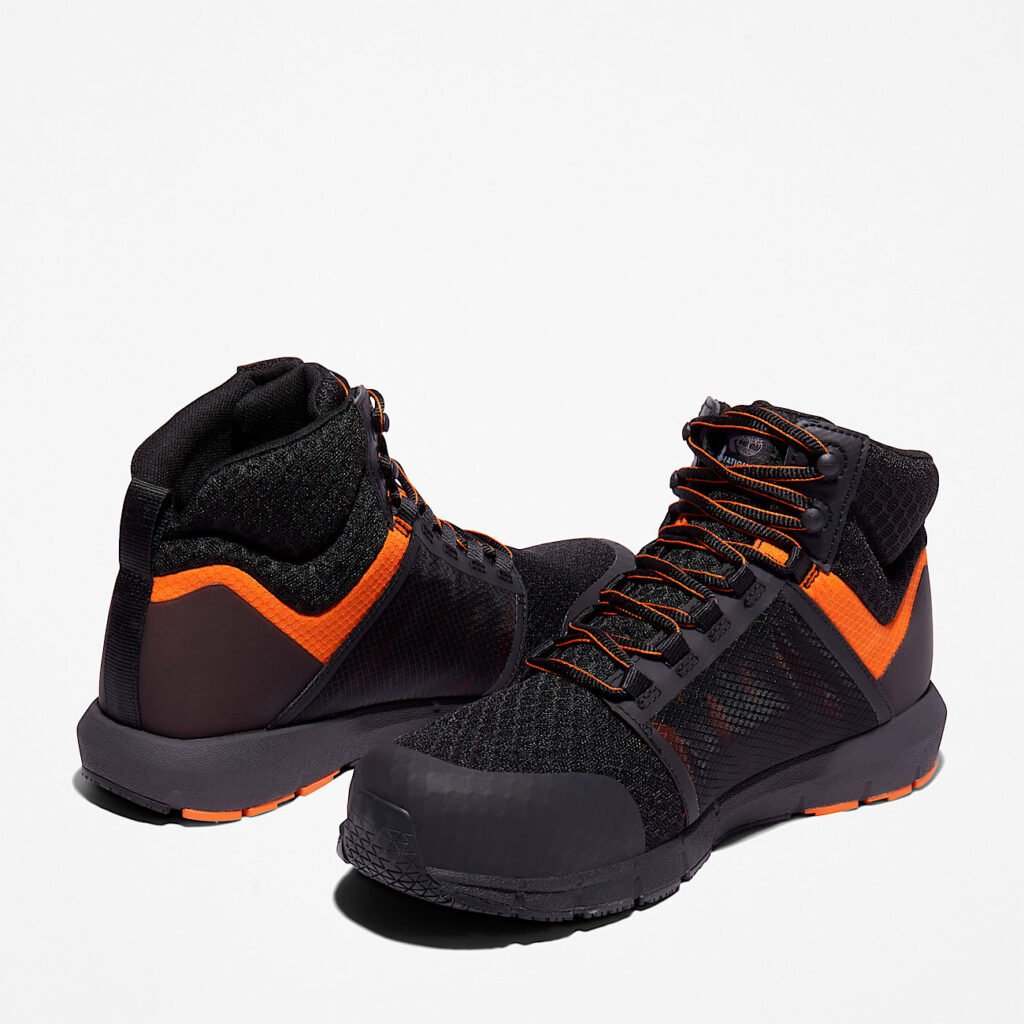 Timberland Men's Radius Composite Toe Work Sneaker Black/Orange Style TB1A29QB001