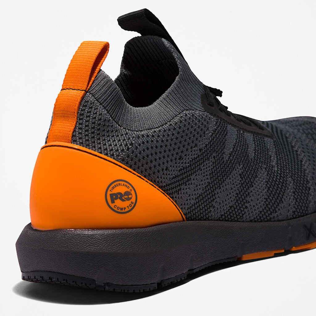 Timberland Men's Radius Composite Toe Work Sneaker Grey/Orange Style TB0A2B6X065