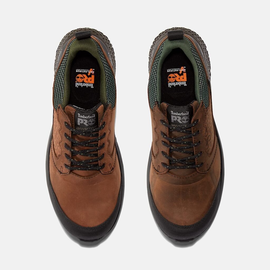 Timberland Men's Reaxion Composite Toe Waterproof Work Sneaker Brown/Green Style TB1A21PN214