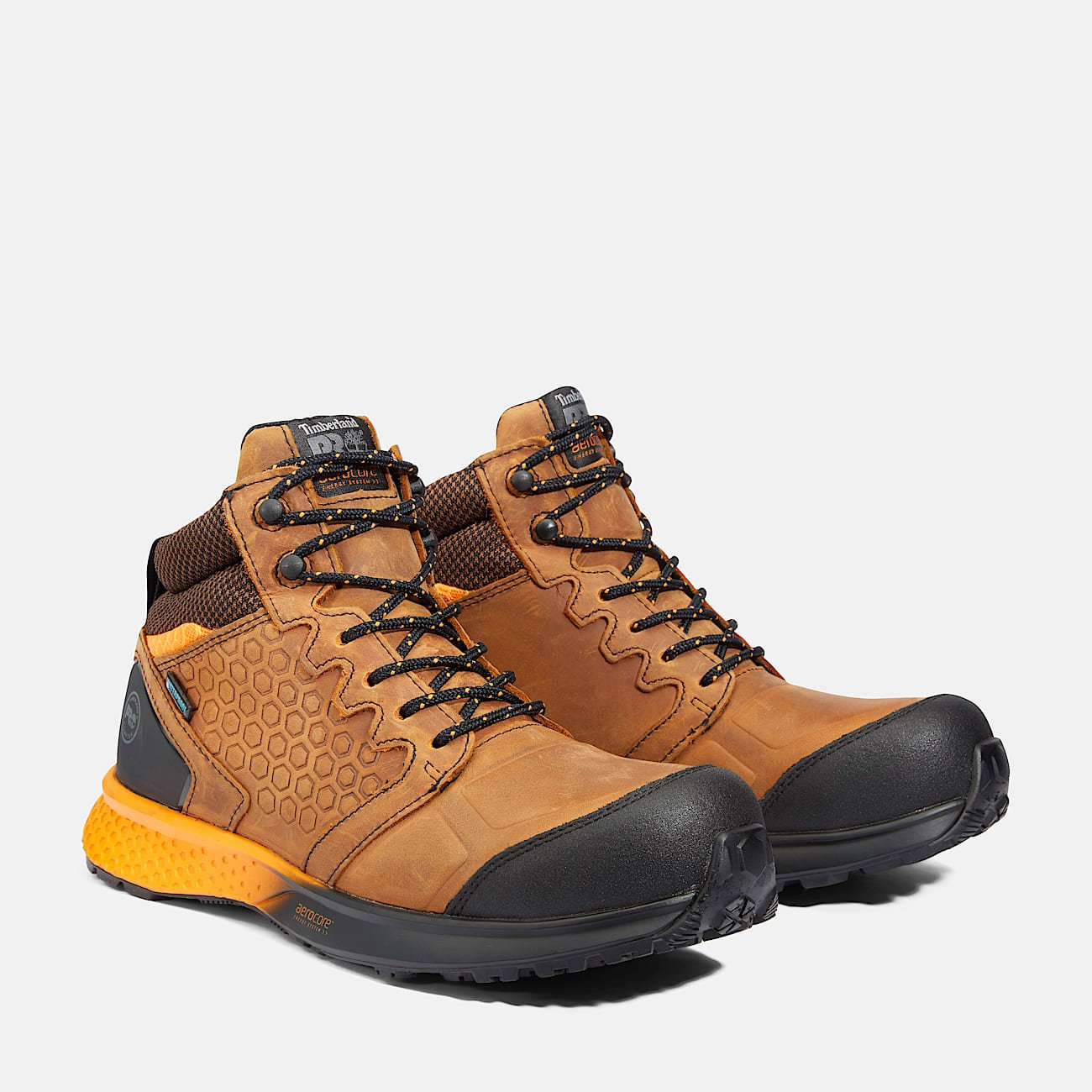Timberland Men's Reaxion Composite Toe Waterproof Work Sneaker Brown/Orange Style TB1A1ZR1214 - Image 4