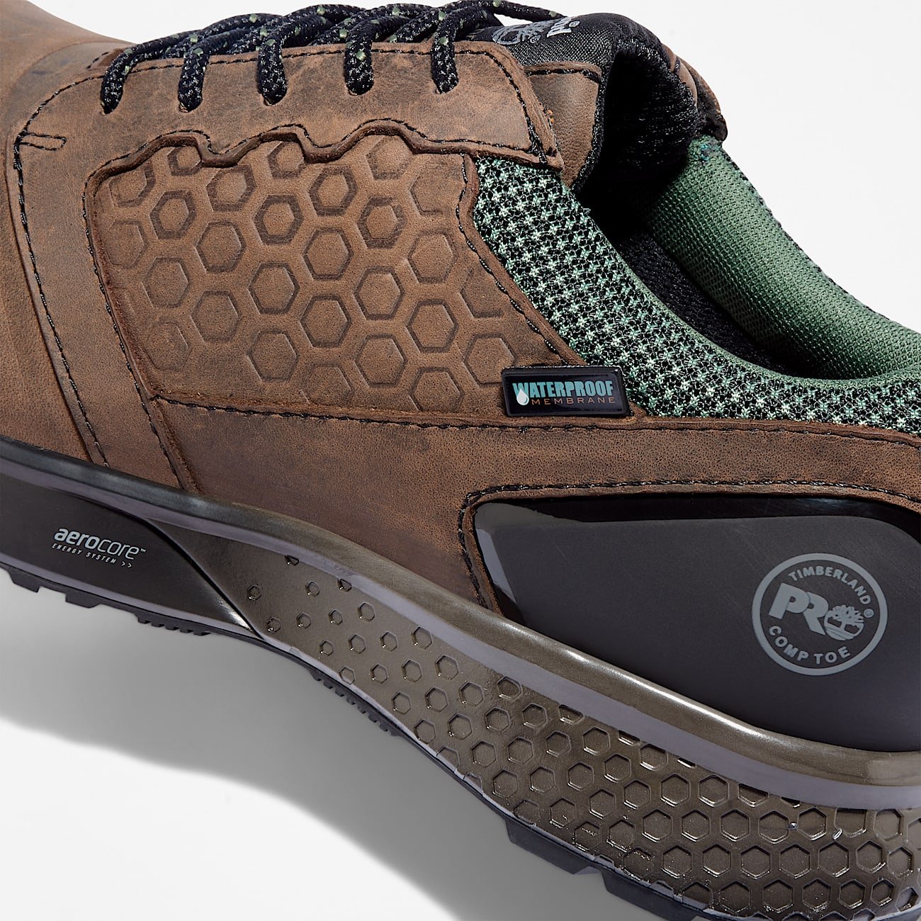 Timberland Men's Reaxion Composite Toe Waterproof Work Sneaker Brown/Green Style TB1A21PN214 - Image 6