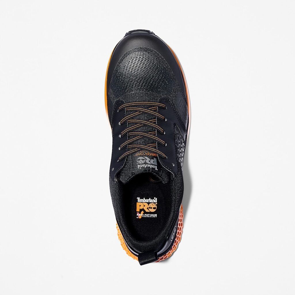Timberland Men's Reaxion Composite Toe Work Sneaker Black/Orange Style TB1A2123001