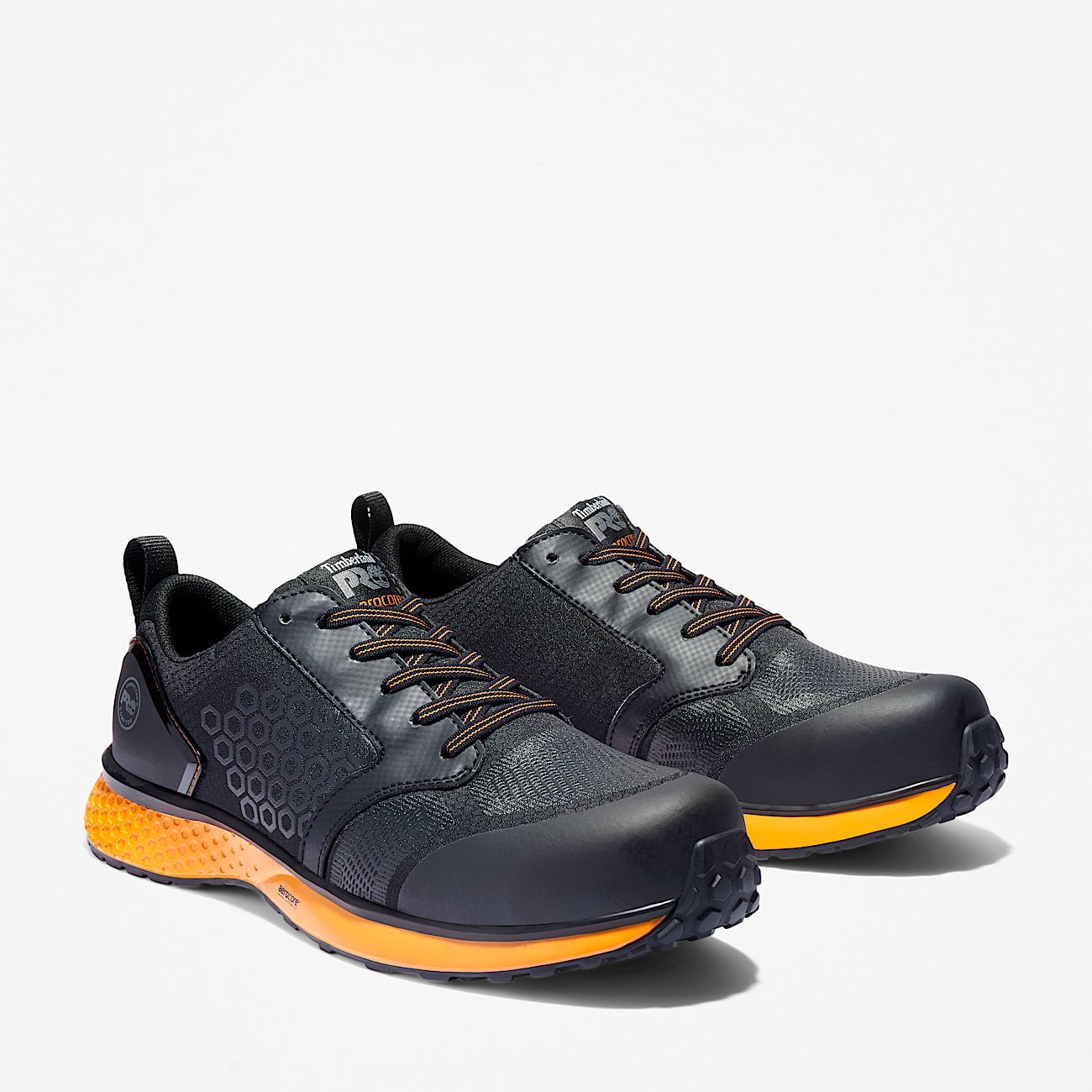 Timberland Men's Reaxion Composite Toe Work Sneaker Black/Orange Style TB1A2123001 - Image 4