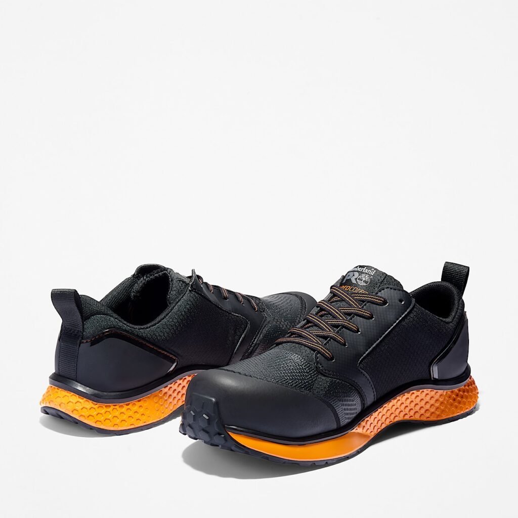 Timberland Men's Reaxion Composite Toe Work Sneaker Black/Orange Style TB1A2123001