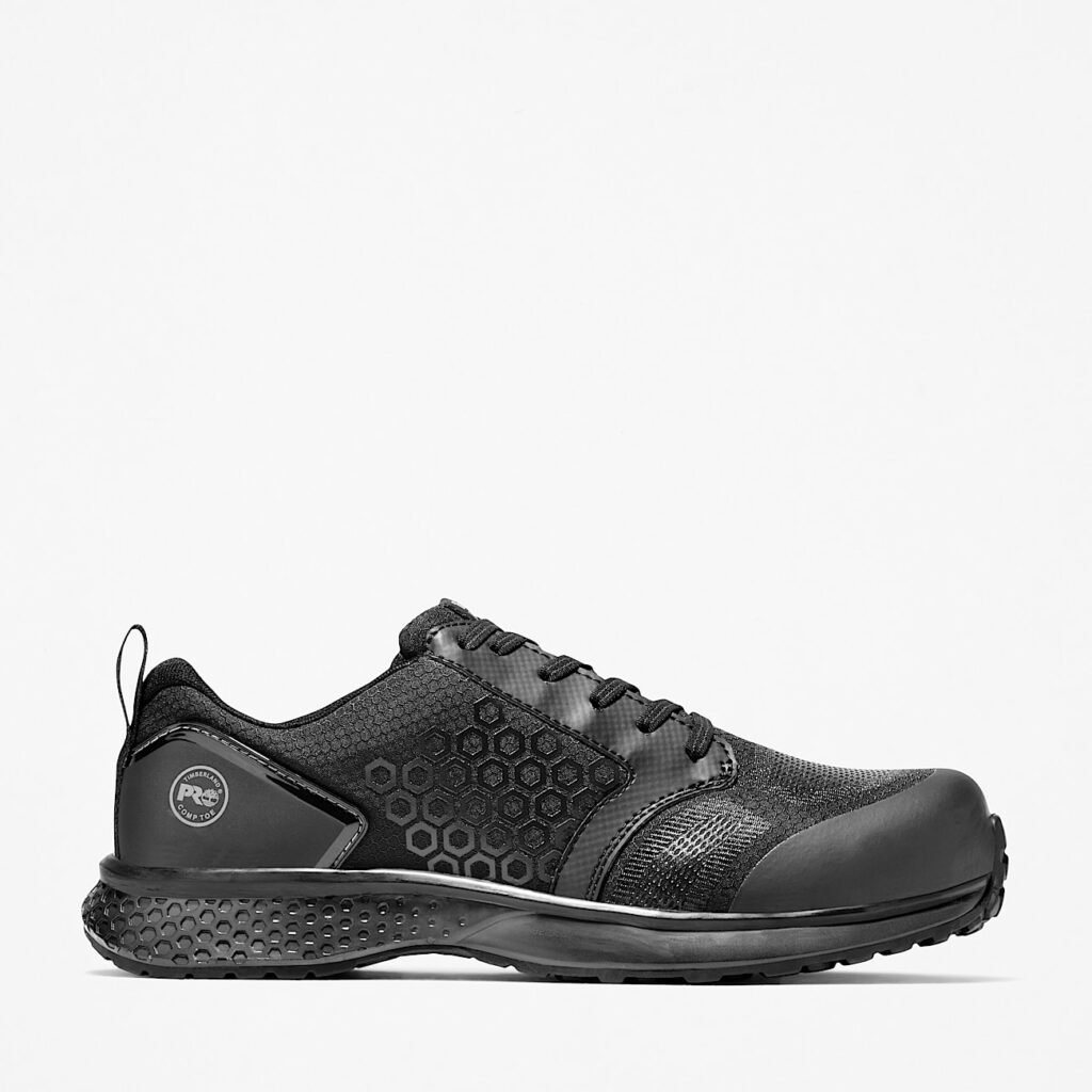 Timberland Men's Reaxion Composite Toe Work Sneaker Black/Grey Style TB1A1ZA2001