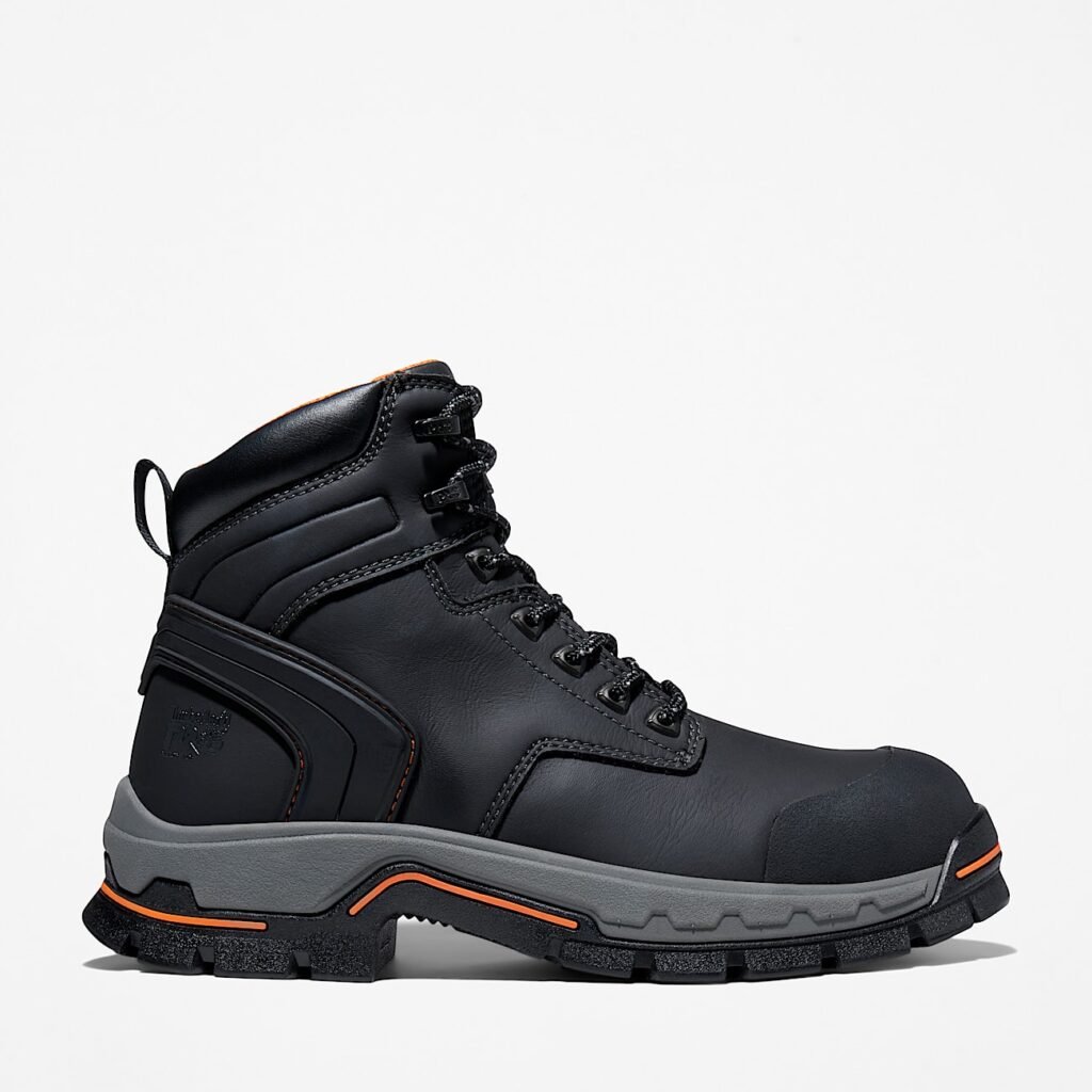 Timberland Men's Stockdale 6" Alloy Toe Work Boot Black Style TB11064A001
