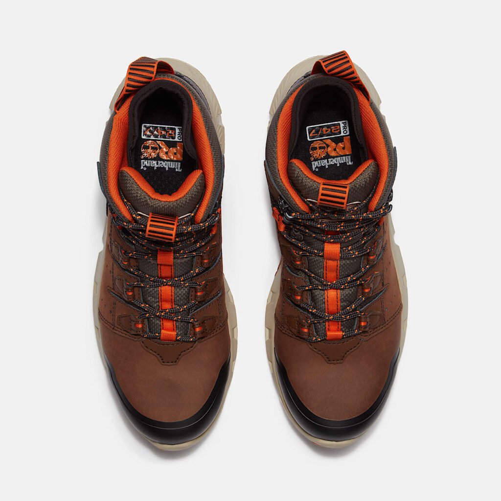 Timberland Men's Tempe 6" Alloy Toe Waterproof Work Boot Medium Brown Leather Style TB0A67G3EPB
