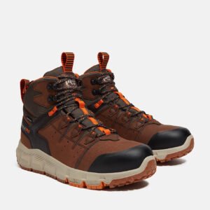 Timberland Men's Tempe 6" Alloy Toe Waterproof Work Boot Medium Brown Leather Style TB0A67G3EPB - Image 4