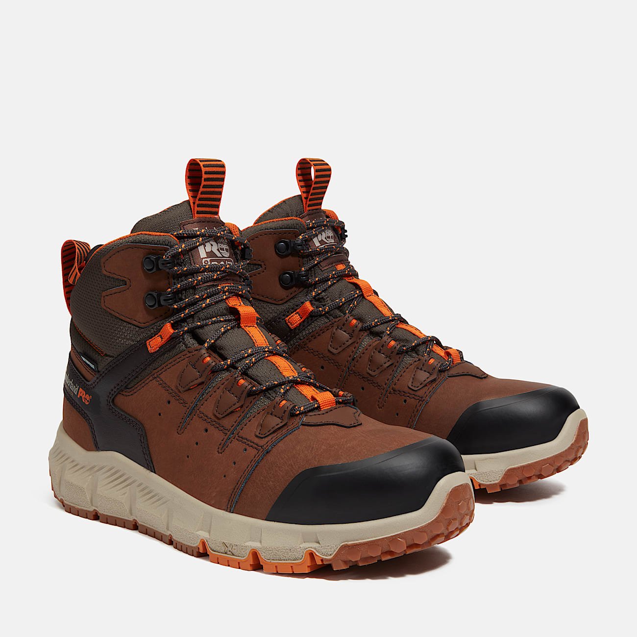 Timberland Men's Tempe 6" Alloy Toe Waterproof Work Boot Medium Brown Leather Style TB0A67G3EPB - Image 4