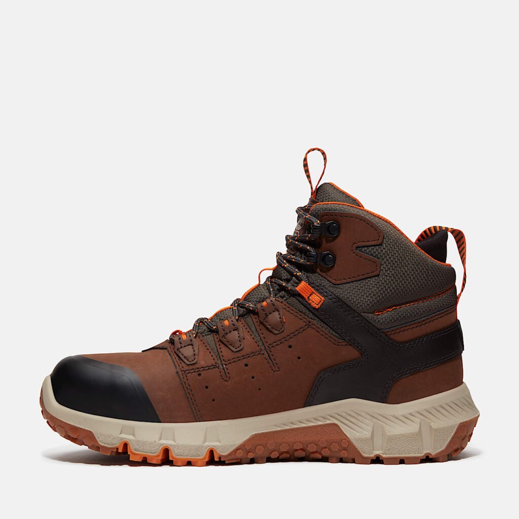 Timberland Men's Tempe 6" Alloy Toe Waterproof Work Boot Medium Brown Leather Style TB0A67G3EPB
