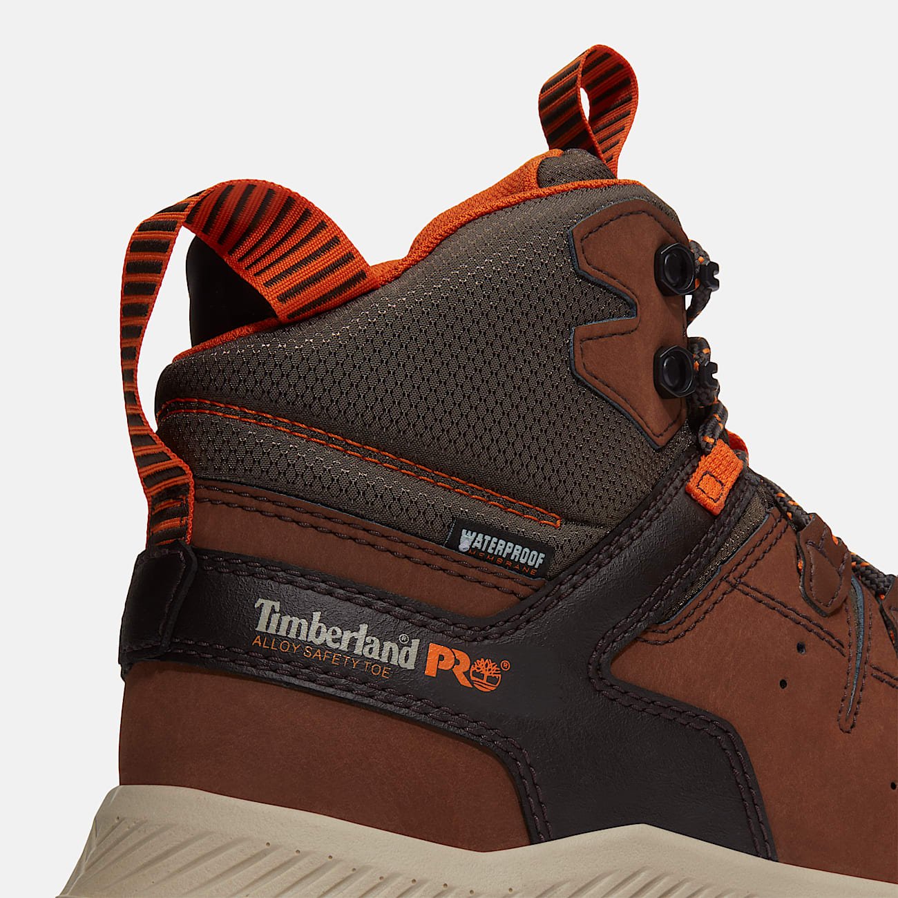 Timberland Men's Tempe 6" Alloy Toe Waterproof Work Boot Medium Brown Leather Style TB0A67G3EPB - Image 7