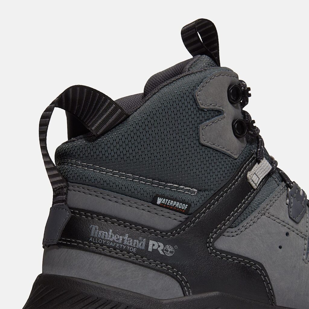 Timberland Men's Tempe 6" Alloy Toe Waterproof Work Boot Medium Grey Leather Style TB0A67G3EJO