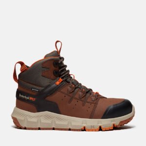 Timberland Men's Tempe 6" Alloy Toe Waterproof Work Boot Medium Brown Leather Style TB0A67G3EPB - Image 1