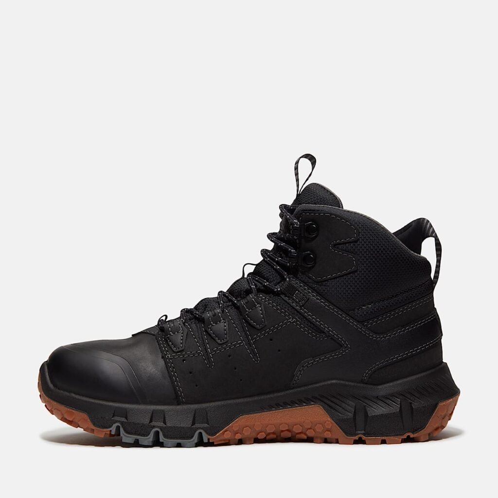 Timberland Men's Tempe 6" Soft Toe Waterproof Work Boot Black Leather Style TB0A63WQEK5