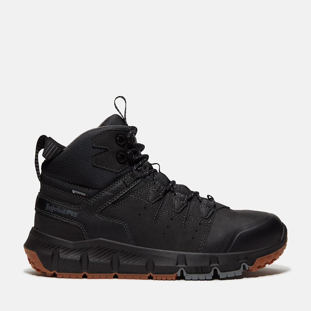 Timberland Men's Tempe 6" Soft Toe Waterproof Work Boot Black Leather Style TB0A63WQEK5