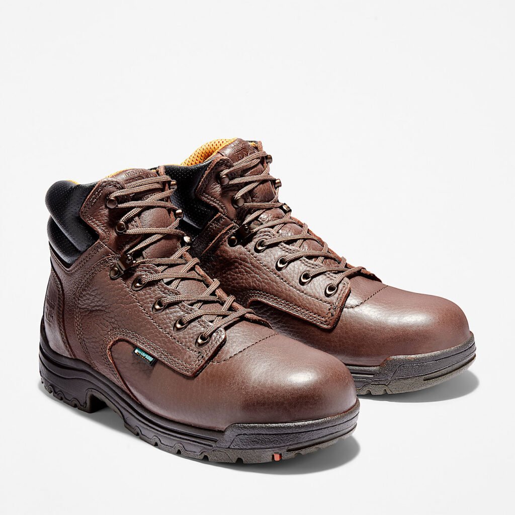 Timberland Men's TiTAN 6" Alloy Toe Waterproof Work Boot Brown Style TB126078242
